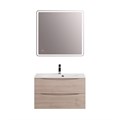 Тумба с раковиной подвесная BelBagno МАРИНА (MARINO) 80 Rovere Grigio, раковина белая BB800/450-LV-MR-FT MARINO-800-2C-SO-RG-P;BB800/450-LV-MR-FT