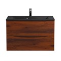 Тумба с раковиной подвесная BelBagno МАРИНА (MARINO) 80 Rovere Cillegio, раковина чёрная BB800/450-LV-ART-PR-NERO MARINO-800-2C-SO-RC-P;BB800/450-LV-ART-PR-NERO