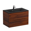 Тумба с раковиной подвесная BelBagno МАРИНА (MARINO) 80 Rovere Cillegio, раковина чёрная BB800/450-LV-ART-PR-NERO MARINO-800-2C-SO-RC-P;BB800/450-LV-ART-PR-NERO
