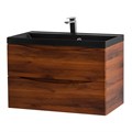 Тумба с раковиной подвесная BelBagno МАРИНА (MARINO) 80 Rovere Cillegio, раковина чёрная MARINO-800-2C-SO-RC-P;BB800/450-LV-ART-AST-NERO