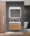 Тумба с раковиной подвесная BelBagno МАРИНА (MARINO) 80 Rovere Bianco, раковина белая BB800/450-LV-MR-FT MARINO-800-2C-SO-WO-P;BB800/450-LV-MR-FT
