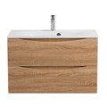 Тумба с раковиной подвесная BelBagno МАРИНА (MARINO) 80 Rovere Bianco, раковина белая BB800/450-LV-MR-FT MARINO-800-2C-SO-WO-P;BB800/450-LV-MR-FT