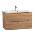 Тумба с раковиной подвесная BelBagno МАРИНА (MARINO) 80 Rovere Bianco, раковина белая BB800/450-LV-MR-FT MARINO-800-2C-SO-WO-P;BB800/450-LV-MR-FT