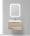 Тумба с раковиной подвесная BelBagno МАРИНА (MARINO) 80 Rovere Bianco, раковина белая MARINO-800-2C-SO-WO-P;BB800/450-LV-MR-AST