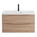 Тумба с раковиной подвесная BelBagno МАРИНА (MARINO) 80 Rovere Bianco, раковина белая MARINO-800-2C-SO-WO-P;BB800/450-LV-MR-AST
