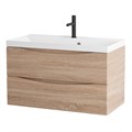 Тумба с раковиной подвесная BelBagno МАРИНА (MARINO) 80 Rovere Bianco, раковина белая MARINO-800-2C-SO-WO-P;BB800/450-LV-MR-AST