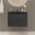 Тумба с раковиной подвесная BelBagno МАРИНА (MARINO) 80 Nero Lucido, раковина чёрная BB800/450-LV-ART-PR-NERO MARINO-800-2C-SO-NL-P;BB800/450-LV-ART-PR-NERO