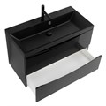 Тумба с раковиной подвесная BelBagno МАРИНА (MARINO) 80 Nero Lucido, раковина чёрная MARINO-800-2C-SO-NL-P;BB800/450-LV-ART-AST-NERO