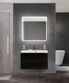 Тумба с раковиной подвесная BelBagno МАРИНА (MARINO) 80 Nero Lucido, раковина белая BB800/450-LV-MR-FT MARINO-800-2C-SO-NL-P;BB800/450-LV-MR-FT