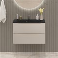 Тумба с раковиной подвесная BelBagno МАРИНА (MARINO) 80 Crema Opaco, раковина чёрная BB800/450-LV-ART-PR-NERO MARINO-800-2C-SO-CO-P;BB800/450-LV-ART-PR-NERO