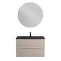 Тумба с раковиной подвесная BelBagno МАРИНА (MARINO) 80 Crema Opaco, раковина чёрная BB800/450-LV-ART-PR-NERO MARINO-800-2C-SO-CO-P;BB800/450-LV-ART-PR-NERO