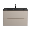 Тумба с раковиной подвесная BelBagno МАРИНА (MARINO) 80 Crema Opaco, раковина чёрная BB800/450-LV-ART-PR-NERO MARINO-800-2C-SO-CO-P;BB800/450-LV-ART-PR-NERO
