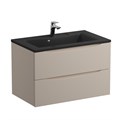 Тумба с раковиной подвесная BelBagno МАРИНА (MARINO) 80 Crema Opaco, раковина чёрная BB800/450-LV-ART-PR-NERO MARINO-800-2C-SO-CO-P;BB800/450-LV-ART-PR-NERO