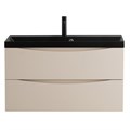 Тумба с раковиной подвесная BelBagno МАРИНА (MARINO) 80 Crema Opaco, раковина чёрная MARINO-800-2C-SO-CO-P;BB800/450-LV-ART-AST-NERO