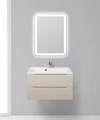 Тумба с раковиной подвесная BelBagno МАРИНА (MARINO) 80 Crema Opaco, раковина белая MARINO-800-2C-SO-CO-P;BB800/450-LV-MR-AST