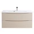 Тумба с раковиной подвесная BelBagno МАРИНА (MARINO) 80 Crema Opaco, раковина белая MARINO-800-2C-SO-CO-P;BB800/450-LV-MR-AST