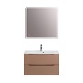 Тумба с раковиной подвесная BelBagno МАРИНА (MARINO) 80 Capucino Lucido, раковина белая BB800/450-LV-MR-FT MARINO-800-2C-SO-CL-P;BB800/450-LV-MR-FT