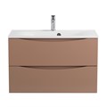 Тумба с раковиной подвесная BelBagno МАРИНА (MARINO) 80 Capucino Lucido, раковина белая BB800/450-LV-MR-FT MARINO-800-2C-SO-CL-P;BB800/450-LV-MR-FT
