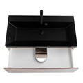 Тумба с раковиной подвесная BelBagno МАРИНА (MARINO) 80 Cappuccino Lucido, раковина чёрная MARINO-800-2C-SO-CL-P;BB800/450-LV-ART-AST-NERO