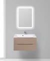 Тумба с раковиной подвесная BelBagno МАРИНА (MARINO) 80 Cappuccino Lucido, раковина белая MARINO-800-2C-SO-CL-P;BB800/450-LV-MR-AST