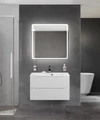 Тумба с раковиной подвесная BelBagno МАРИНА (MARINO) 80 Bianco Opaco, раковина белая BB800/450-LV-MR-FT MARINO-800-2C-SO-BO-P;BB800/450-LV-MR-FT
