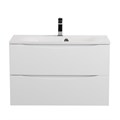 Тумба с раковиной подвесная BelBagno МАРИНА (MARINO) 80 Bianco Opaco, раковина белая BB800/450-LV-MR-FT MARINO-800-2C-SO-BO-P;BB800/450-LV-MR-FT
