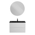 Тумба с раковиной подвесная BelBagno МАРИНА (MARINO) 80 Bianco Opaco , раковина чёрная BB800/450-LV-ART-PR-NERO MARINO-800-2C-SO-BO-P;BB800/450-LV-ART-PR-NERO
