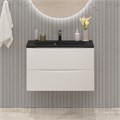 Тумба с раковиной подвесная BelBagno МАРИНА (MARINO) 80 Bianco Lucido, раковина чёрная BB800/450-LV-ART-PR-NERO MARINO-800-2C-SO-BL-P;BB800/450-LV-ART-PR-NERO