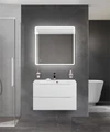 Тумба с раковиной подвесная BelBagno МАРИНА (MARINO) 80 Bianco Lucido, раковина белая BB800/450-LV-MR-FT MARINO-800-2C-SO-BL-P;BB800/450-LV-MR-FT