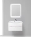 Тумба с раковиной подвесная BelBagno МАРИНА (MARINO) 80 Bianco Lucido, раковина белая MARINO-800-2C-SO-BL-P;BB800/450-LV-MR-AST