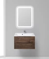 Тумба с раковиной подвесная BelBagno МАРИНА (MARINO) 75 Rovere Moro, раковина белая MARINO-750-2C-SO-RW-P;BB750/450-LV-MR-PR