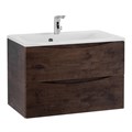 Тумба с раковиной подвесная BelBagno МАРИНА (MARINO) 75 Rovere Moro, раковина белая MARINO-750-2C-SO-RW-P;BB750/450-LV-MR-PR