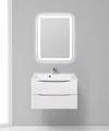 Тумба с раковиной подвесная BelBagno МАРИНА (MARINO) 75 Bianco Opaco, раковина белая MARINO-750-2C-SO-BO-P;BB750/450-LV-MR-PR