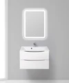 Тумба с раковиной подвесная BelBagno МАРИНА (MARINO) 75 Bianco Lucido, раковина белая MARINO-750-2C-SO-BL-P;BB750/450-LV-MR-PR