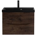 Тумба с раковиной подвесная BelBagno МАРИНА (MARINO) 70 Rovere Moro, раковина чёрная BB700/450-LV-ART-AST-NERO MARINO-700-2C-SO-RW-P;BB700/450-LV-ART-AST-NERO