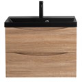 Тумба с раковиной подвесная BelBagno МАРИНА (MARINO) 70 Rovere Bianco, раковина чёрная BB700/450-LV-ART-AST-NERO MARINO-700-2C-SO-WO-P;BB700/450-LV-ART-AST-NERO