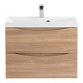 Тумба с раковиной подвесная BelBagno МАРИНА (MARINO) 70 Rovere Bianco, раковина белая MARINO-700-2C-SO-WO-P;BB700/450-LV-MR-AST