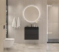 Тумба с раковиной подвесная BelBagno МАРИНА (MARINO) 70 Nero Lucido, раковина чёрная BB700/450-LV-ART-AST-NERO MARINO-700-2C-SO-NL-P;BB700/450-LV-ART-AST-NERO