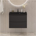 Тумба с раковиной подвесная BelBagno МАРИНА (MARINO) 70 Nero Lucido, раковина чёрная BB700/450-LV-ART-AST-NERO MARINO-700-2C-SO-NL-P;BB700/450-LV-ART-AST-NERO
