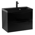 Тумба с раковиной подвесная BelBagno МАРИНА (MARINO) 70 Nero Lucido, раковина чёрная BB700/450-LV-ART-AST-NERO MARINO-700-2C-SO-NL-P;BB700/450-LV-ART-AST-NERO