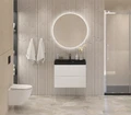 Тумба с раковиной подвесная BelBagno МАРИНА (MARINO) 70 Bianco Lucido, раковина чёрная BB700/450-LV-ART-AST-NERO MARINO-700-2C-SO-BL-P;BB700/450-LV-ART-AST-NERO