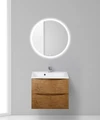 Тумба с раковиной подвесная BelBagno МАРИНА (MARINO) 65 Rovere Nature, раковина белая MARINO-650-2C-SO-RN-P;BB650/450-LV-MR-PR