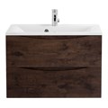 Тумба с раковиной подвесная BelBagno МАРИНА (MARINO) 65 Rovere Moro, раковина белая MARINO-650-2C-SO-RW-P;BB650/450-LV-MR-PR