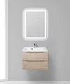 Тумба с раковиной подвесная BelBagno МАРИНА (MARINO) 65 Rovere Grigio, раковина белая MARINO-650-2C-SO-RG-P;BB650/450-LV-MR-PR