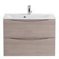 Тумба с раковиной подвесная BelBagno МАРИНА (MARINO) 65 Rovere Grigio, раковина белая MARINO-650-2C-SO-RG-P;BB650/450-LV-MR-PR