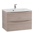 Тумба с раковиной подвесная BelBagno МАРИНА (MARINO) 65 Rovere Grigio, раковина белая MARINO-650-2C-SO-RG-P;BB650/450-LV-MR-PR