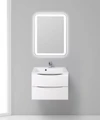 Тумба с раковиной подвесная BelBagno МАРИНА (MARINO) 65 Bianco Lucido, раковина белая MARINO-650-2C-SO-BL-P;BB650/450-LV-MR-PR