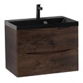 Тумба с раковиной подвесная BelBagno МАРИНА (MARINO) 60 Rovere Moro, раковина чёрная BB600/450-LV-ART-AST-NERO MARINO-600-2C-SO-RW-P;BB600/450-LV-ART-AST-NERO
