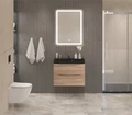 Тумба с раковиной подвесная BelBagno МАРИНА (MARINO) 60 Rovere Bianco, раковина чёрная BB600/450-LV-ART-AST-NERO MARINO-600-2C-SO-WO-P;BB600/450-LV-ART-AST-NERO