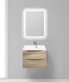 Тумба с раковиной подвесная BelBagno МАРИНА (MARINO) 60 Rovere Bianco, раковина белая MARINO-600-2C-SO-WO-P;BB600/450-LV-MR-AST